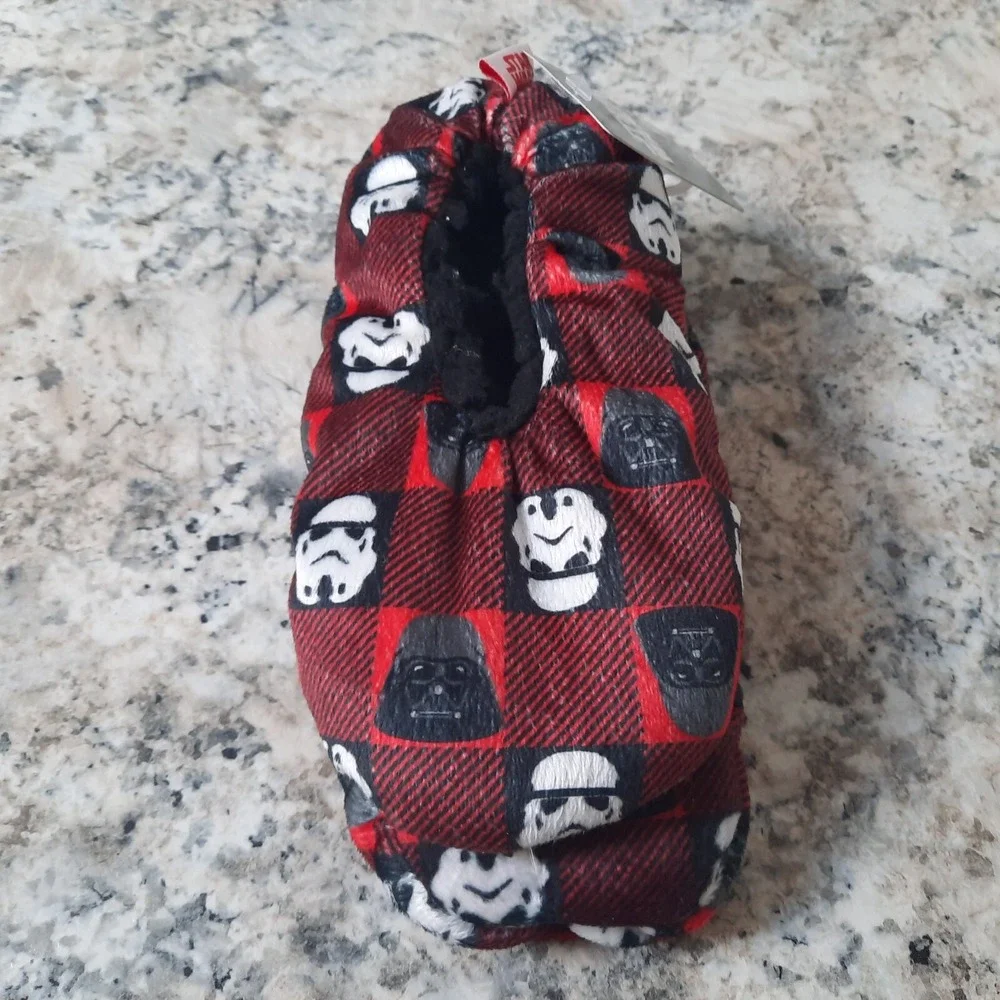 Star Wars Kids Slippers 10 Buffalo‎ Plaid Snuggle Toes Darth Vader Stormtrooper